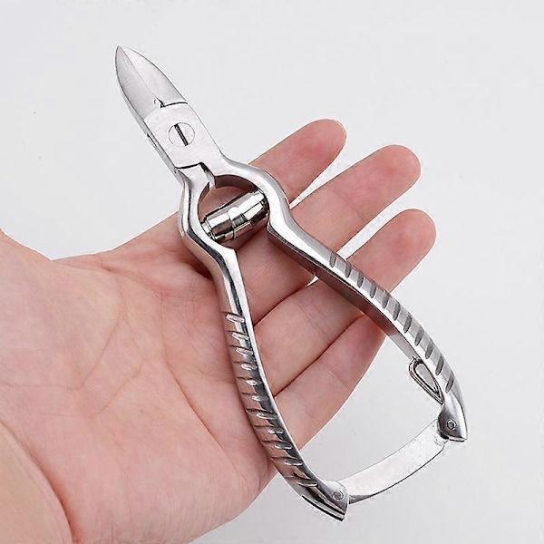 Stor Kraftig Tånagelklippare för Tjocka Tånaglar, Manikyr & Pedikyr, Dubbel Fjäder. Superskarp Trimmer Böjd Rostfri Stål 20mm Blad