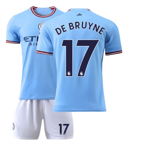 22-23 Manchester City hjemme fodbolddragt for voksne børn nr. 17 De Bruyne No. 17 De Bruyne 18