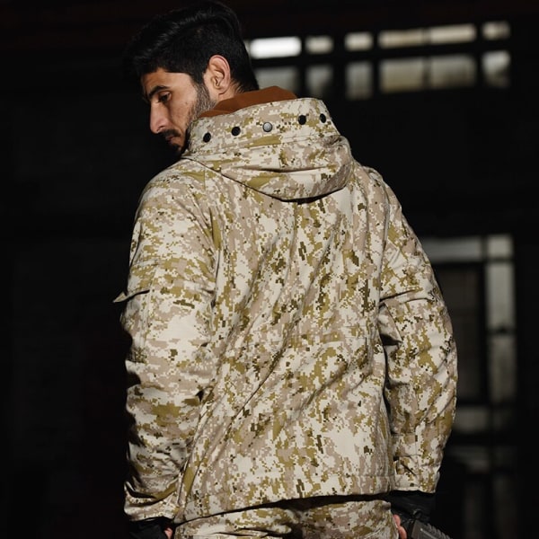 -25°F Camouflage Byxor Militär Klädsel Taktiska Jackor Jaktkläder Stridsuniform Vattentät Camping Airsoft Armé Jacka Man black python jacket L-65-75kg