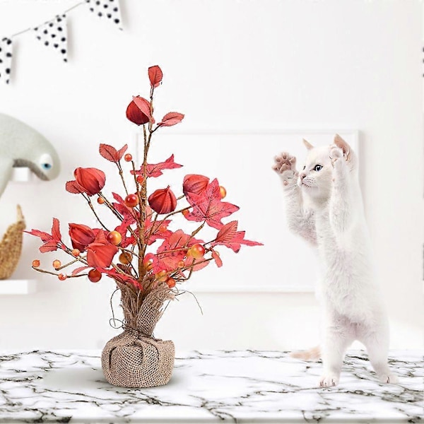Mini Ahorn Ornamenter Plastik Kunstig Blomst Boligindretning Blødt Monteret Bordpynt