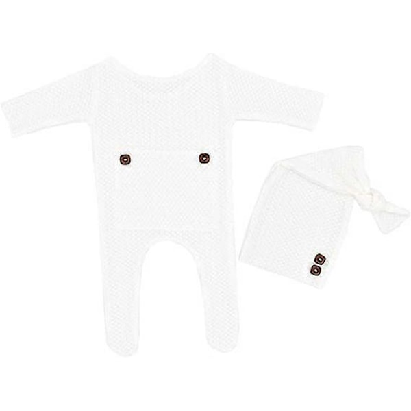 2-pack virkade babyfotograferingstillbehör för 0-2 månader - Vit