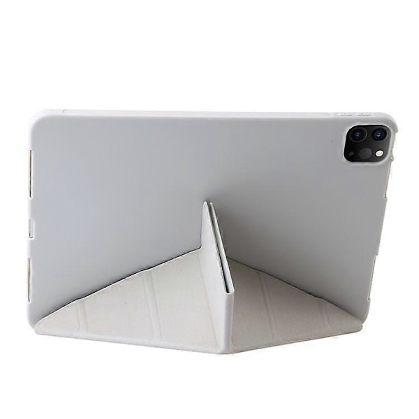 Kompatibel med iPad Pro 13 (2024) Deksel Origami Stativ Auto Sleep / Wake PU Lær+Silikon Nettbrettdeksel Grey