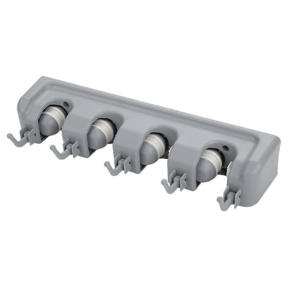 Moppe- og kosteholder, vægmonteret organizer, 4 positioner
