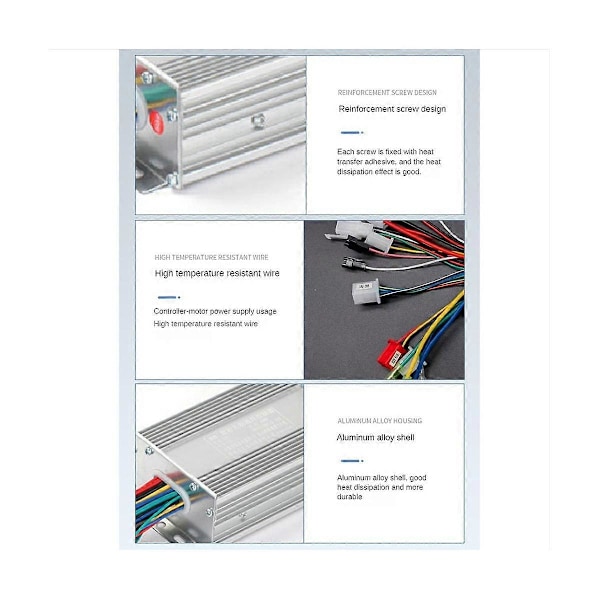 48V 60V 72V 500W Nav Motor Controller 12Mos MAX 30A til Elcykel E-Scooter Motorcykel Bldc Mot