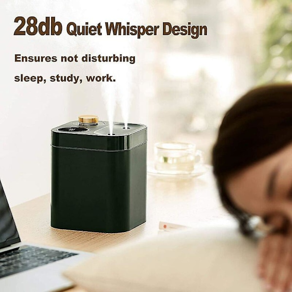 Luftfuktare, Rum- och Växtluftfuktare, 28 db Tyst, USB Uppladdningsbara Luftfuktare (800ml Grön)