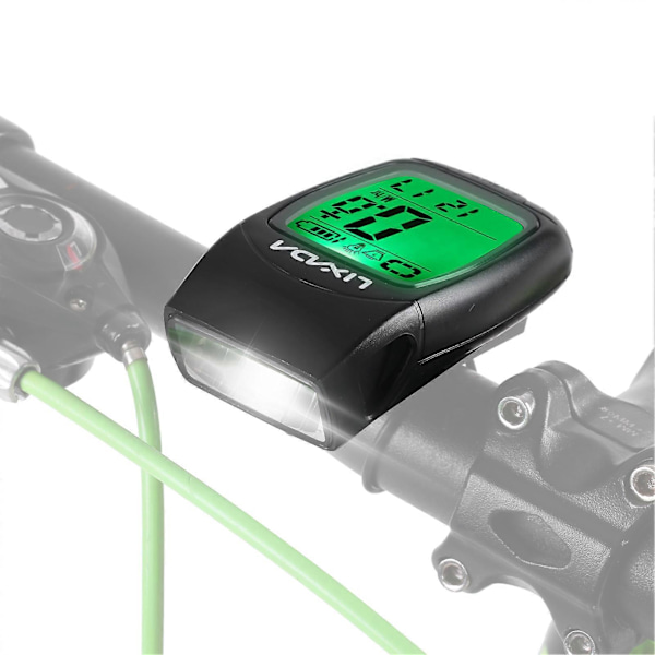3 i 1 Cykelcomputer USB Genopladelig Trådløs Cykelcomputer Cykel Speedometer med LED Forlygte og Horn