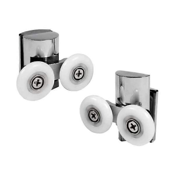 2-delt dobbel dusjdørruller, sinklegering, 23 mm