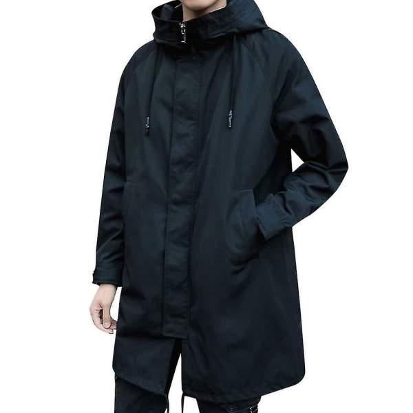 Herre Hette Solid Farge Trenchcoat Jakke L