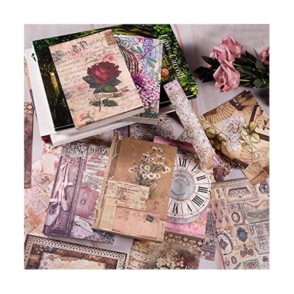 500 KPL Vintage Scrapbooking Paper Flowers Series Scrapbooking Tarvikkeet DIY Kokoelma Koristeellinen P