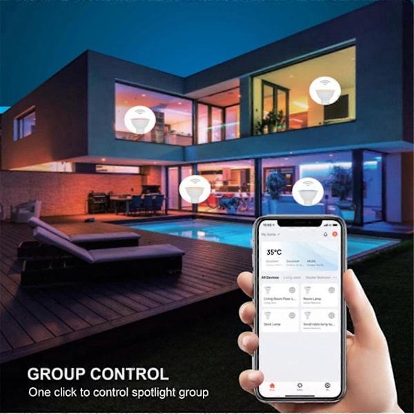 Tuya Bluetooth Lampa Dimmbar 6W 220V Smart Life App Kontroll Spotlight Lampa Fungerar med Alexa 3st