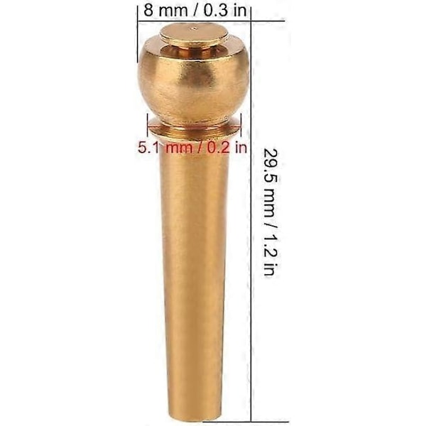 6 st Gitarrpinne Mässing Akustisk Gitarr Stallände Pinne för Ukulele, Gitarr, Bas