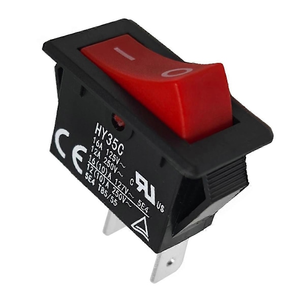 HY35C Tryckknappsbrytare (2-pack) - På-Av 2-Pin AC 125/250V 16/12A Vippströmbrytare för Industri