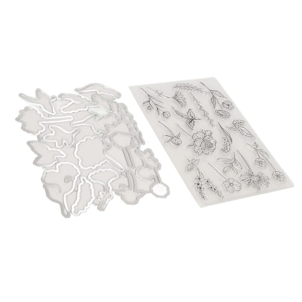 Klart Stempel Blomster Blader Stil Klar Sikker Gjenbrukbar TPR Bred Anvendelse Transparent Stempel for Kort Konvoluttlaging