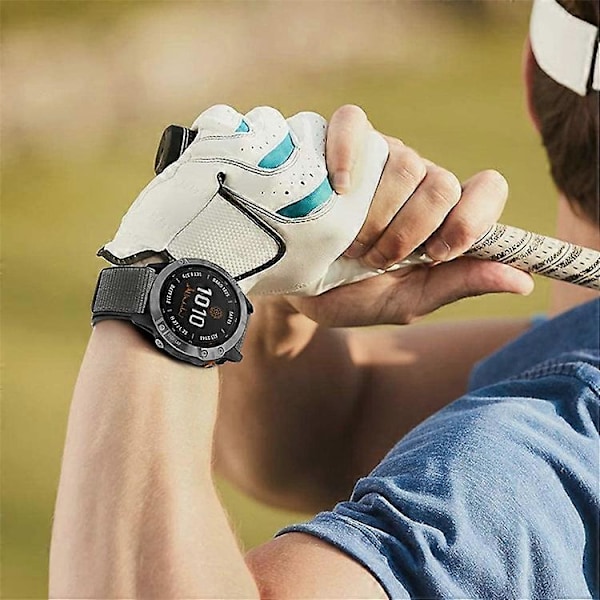 26mm Nylon Klokkereim Kompatibel For Garmin Fenix 6X, Justerbar Erstatningsreim for Smartklokke Grey