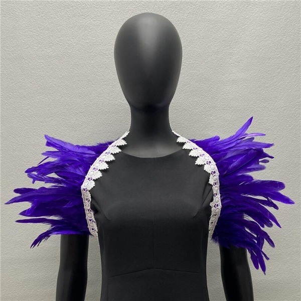 Halloween-asusteet höyhenhuivi fake kaulus goottityylinen naamiainen näyttämö catwalk pure purple