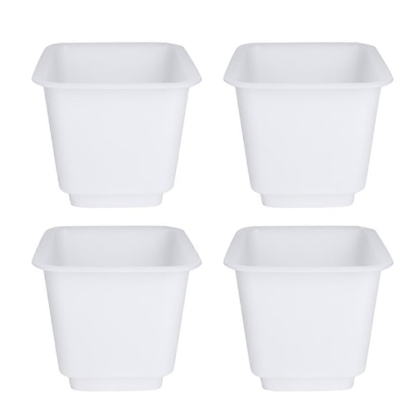 4 stk. rektangulære ben hvide matte PP plastik højde fødder pad tilbehør