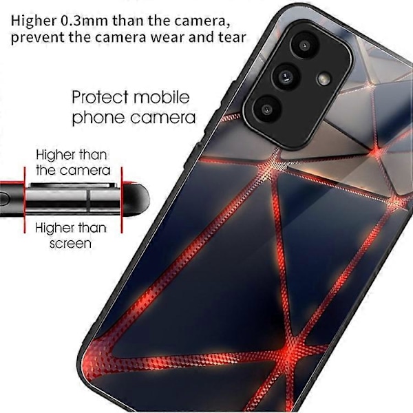 Kompatibelt för Samsung Galaxy A15 4G / 5G Härdat Glas Skal Fallsäkert Skydd Mönstertryck