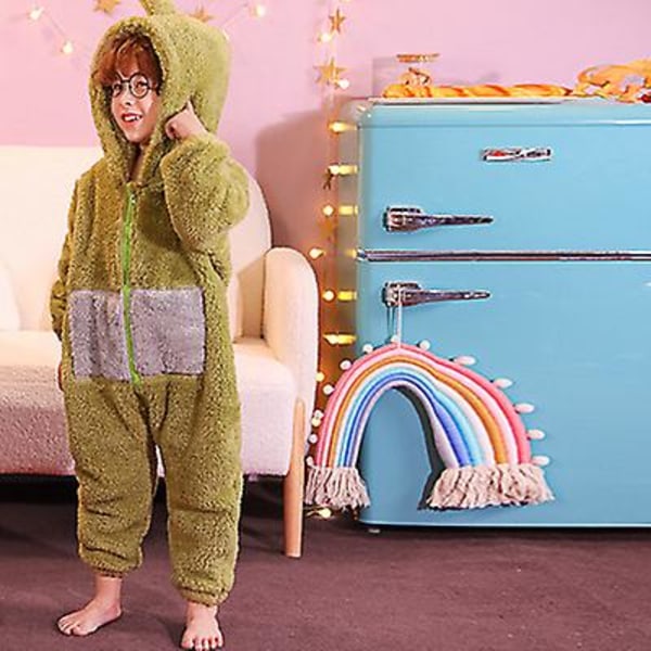 Voksen Barn Vinter Flanell Pyjamas Onesies Søt Teletubbies Pyjamas Jule Pijamas Foreldre-barn Antrekk Babyer Anime Cosplay Green 110-120