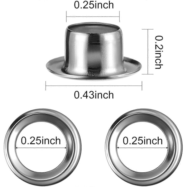 Purjerenkaiden asennustyökalusarja, kohokuviointityökalu ja 100 purjerenkaan sarjaa säilytyslaatikolla (6 mm sisähalkaisija)