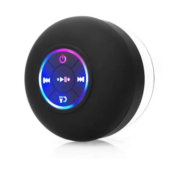 Bruse-højttaler Mini Bluetooth Bruse-højttaler Vandtæt Mini Bærbar Bruse-højttaler med LED-lys til Udendørs Højttaler