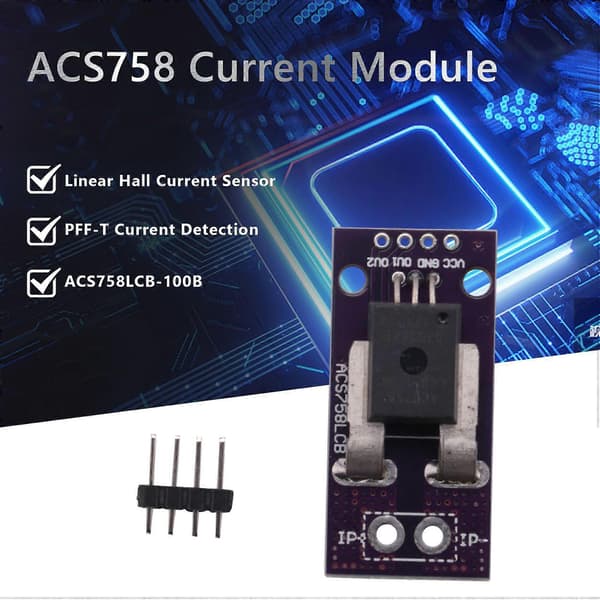 ACS758 ACS758LCB-100B Strömmodul Linjär Hall-strömsensor PFF-T Strömavkänning 3-5V