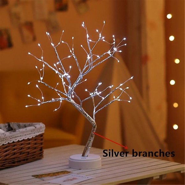 LED Nattlamper Mini Juletre Bordlampe Garland Fairy Lysstreng Barnegaver Hjem Innendørs Romdekor Juledekorasjon 108leds white
