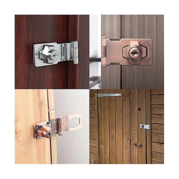 4 st Låsbara Haspar 2,5 Tum Vridknapp Låsbar Hasp, Metall Säkerhetshaspar Låsbara Olika