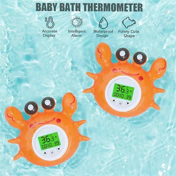 Badtermometer för barn med rumstemperatur, trefärgad bakgrundsbelyst display Fahrenheit och Celsius, säkerhet