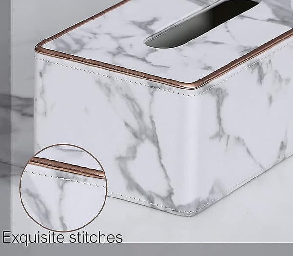 Rektangulär PU Läder Tissue Box Pappers Tissue Dispenser Box Hållare För Toalettbord Present