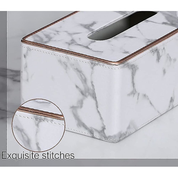 Rektangulær PU Lær Tissue Box Papir Tissue Dispenser Boks Holder For Kommode Gave