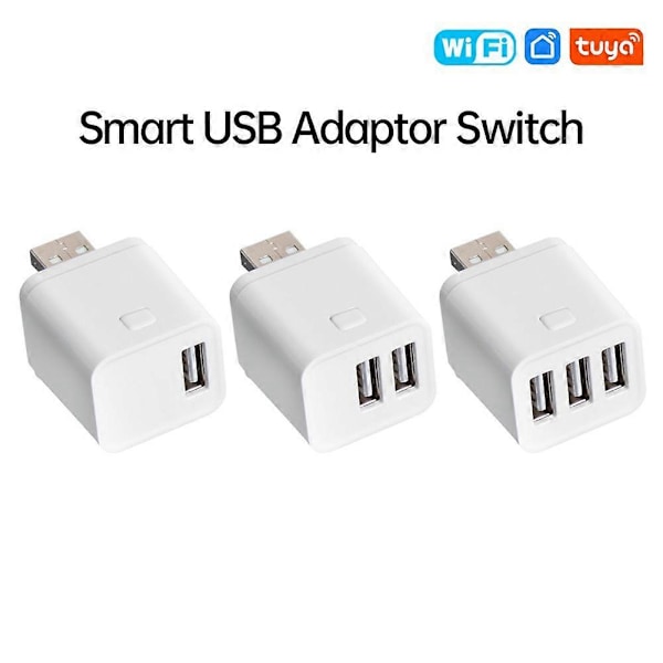 Tuya Smart WiFi USB Adapter Switch 5V Mini USB Strömadapter Smart Life Kontroll för Alexa Yandex 1U