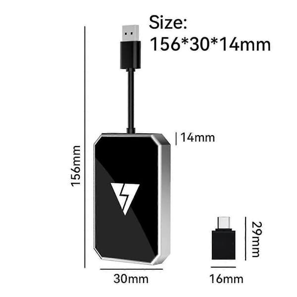2-in-1 langaton Carplay Android -sovitin USB-langaton sovitin Autosovitin Muunna langallinen Android Auto langattomaksi