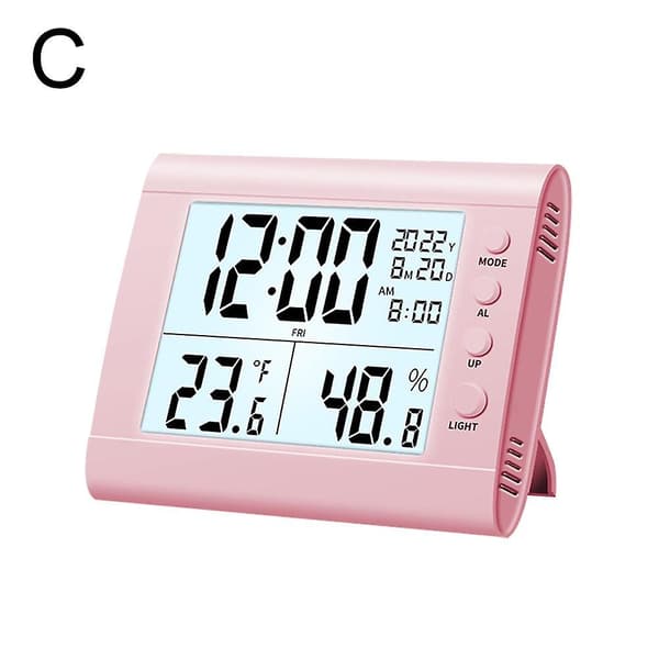 Hygrometer Termometer Digital Luftfuktighet Temperaturmätare Larmklocka pink