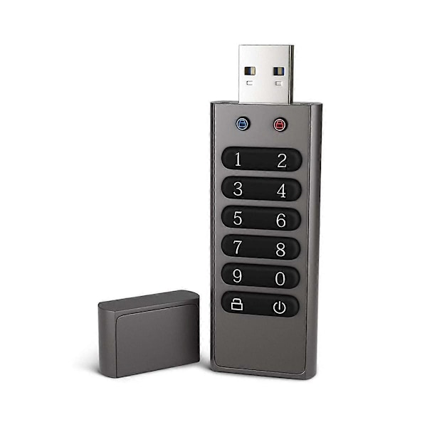 USB-drev, 64 GB krypteret USB-flashdrev Hardware-adgangskode Memory Stick med tastatur U Disk Flash