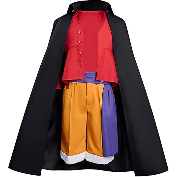 Monkey D Luffy Kimono Cosplay-asu Viitta Viitta Cape Wano Country-asut Juhla Halloween -taistelupuku aikuisille miehille m