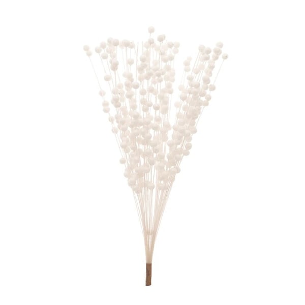 Kunstige Blomster Julebær Gullgren Falske Planter Stilk Tre Krans DIY Hjem Jul Bryllup Dekor Bord Håndverk Gaver White