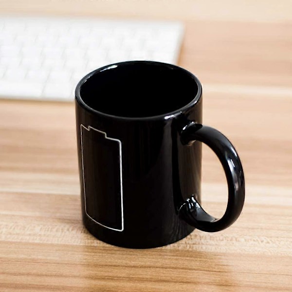 Magisk Varmeskiftende Kaffekopp - Batterimåler Morsom Kopp, Termometer Sensitiv Porselen Te Kaffekopp