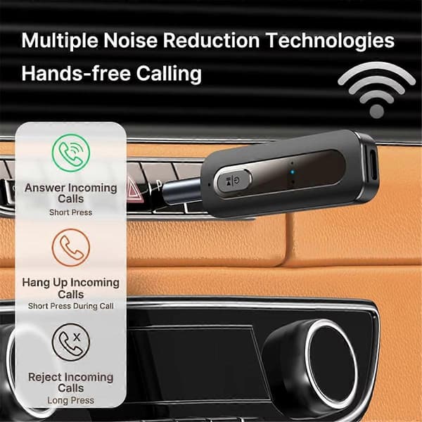 Bluetooth 5.4 Audio Mottaker Sender 2 i 1 Trådløs 3.5mm Jack