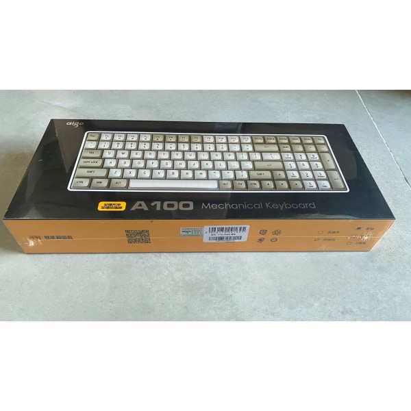 A100 Mekaniskt Gamingtangentbord 2.4G+ Trådbundet Blå Switch 100 Tangenter Hot Swappable Uppladdningsbart Gamingtangentbord white Yellow axis