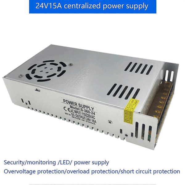 24V 15A Transformator LED Strømadapter Bryter AC110V-220V Strømforsyning for CCTV 3D-printer LED-stripe