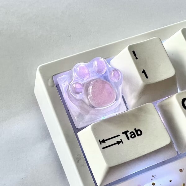 Tangentbordstangent Kattfotdyna Transparent Bakgrundsbelysning RGB WASD Pil ESC Tangent OEM XDA Cherry Profil Mx Switch Crystal Pink 4 Pcs