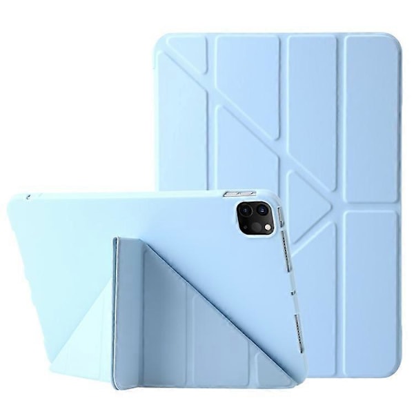 Kompatibel med iPad Pro 13 (2024) Deksel Origami Stativ Auto Sleep / Wake PU Lær+Silikon Nettbrettdeksel LightBlue