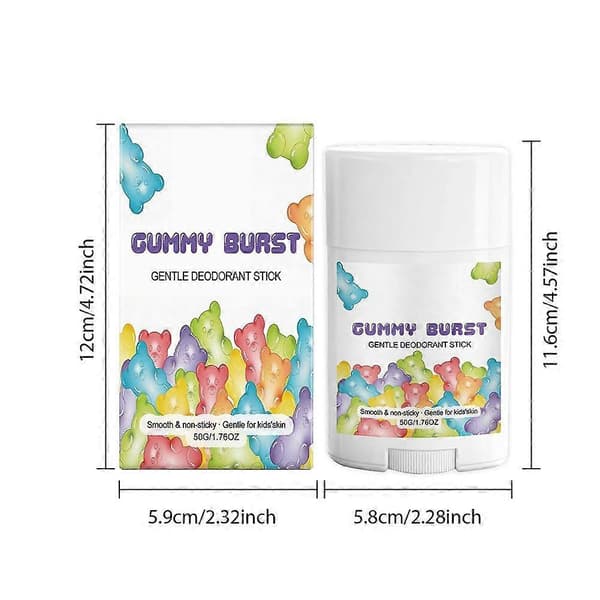 Gummy Burst Børne Deodorant - Mild & Ikke-klæbende Stift