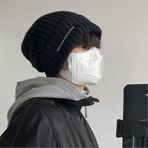 Stickad Herr Dam Stointer Varm Tjock Mössa Uppvikt Stickad Stretchmössa Green