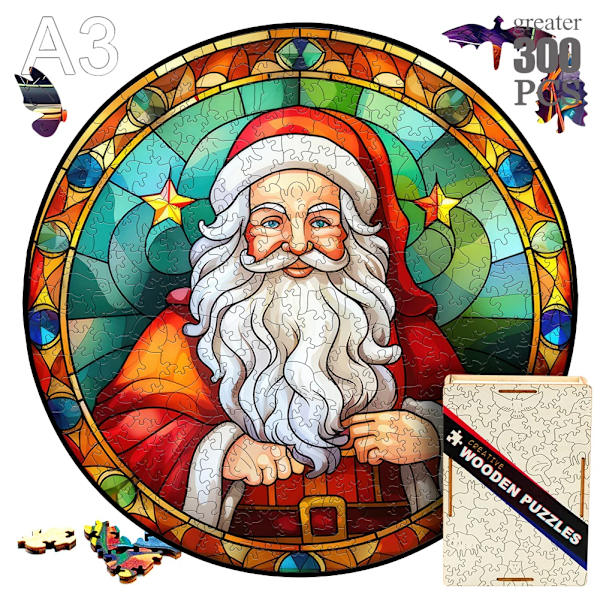 Puiset lelut Montessori Lumimies Joulu Hirvi Puinen Palapeli Puulaatikolla 3D Palapelit Aikuisille Koulutuksellinen YPAN-3546-A3