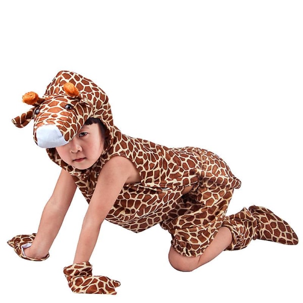 Giraffe-børn Dyrekostumesæt Performance Kostume Kostumefest Halloween Scene Drama Børnedag Suitable for 120-130 cm