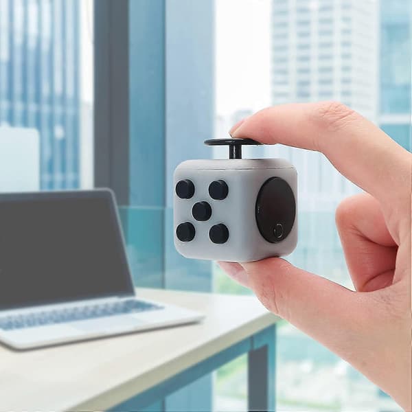 Fidget Cube Stress Angst Trykaflastende Legetøj Til Voksne Børn, Afslappende Grey black