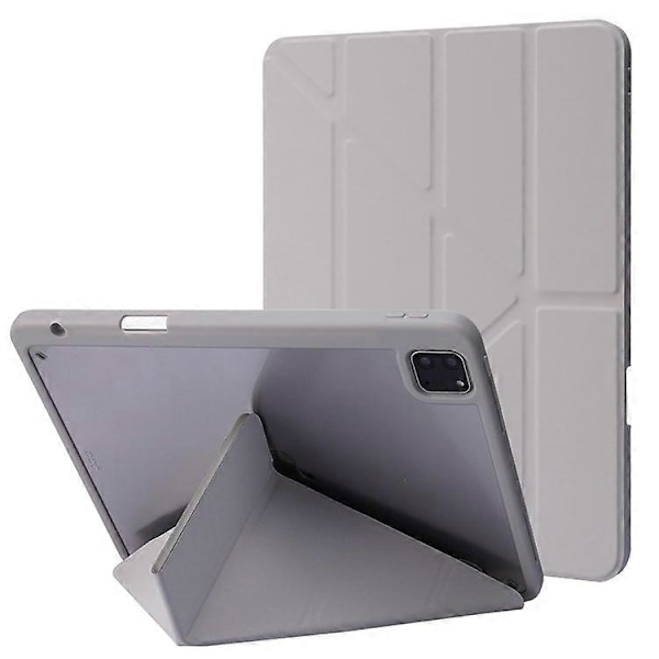 Kompatibelt fodral för iPad Pro 12,9-tum (2021)/(2020)/(2018) surfplatta, automatisk väckning/viloläge, origami-ställ, PU-läder + akrylskydd Beige