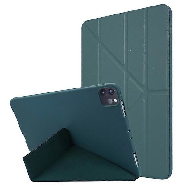 Kompatibelt Fodral för iPad Pro 13 (2024) Origami Ställ PU Läder+Silikon Tablet Skydd Green
