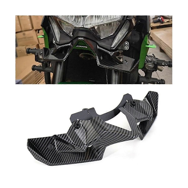 Motorcykel Front Spoiler Winglet Aerodynamisk Vinge Kit Spoiler til Z900 2020 2021 2022 (Sort)
